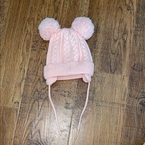 Adorable Pink Knit Pom-Pom Hat for baby